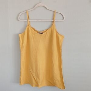 Flax Women's Yellow 100% Linen Camisole Tank Top Size Large